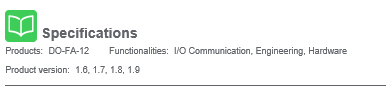 Page header with version information